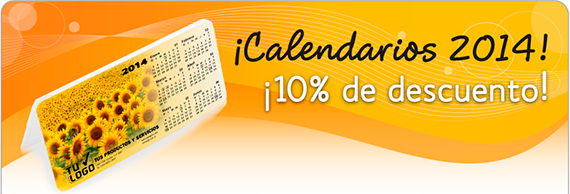 ¡Calendarios 2014! ¡10% de descuento!